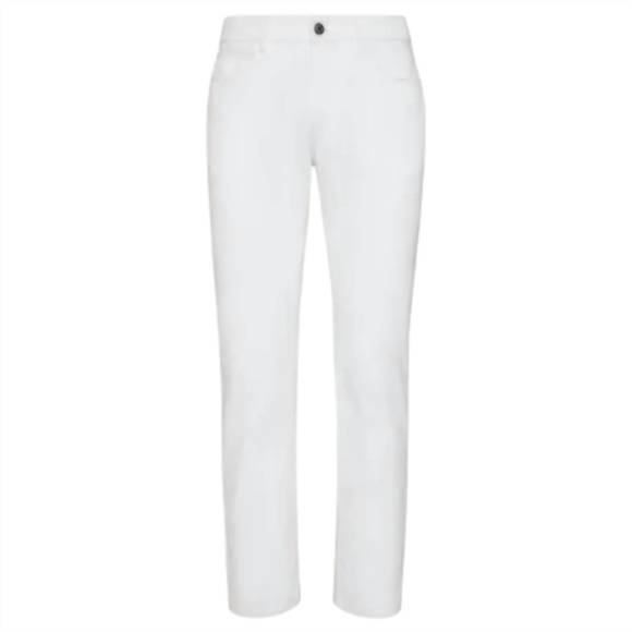 NEW SALVATORE FERRAGAMO men's five pocket trousers in white